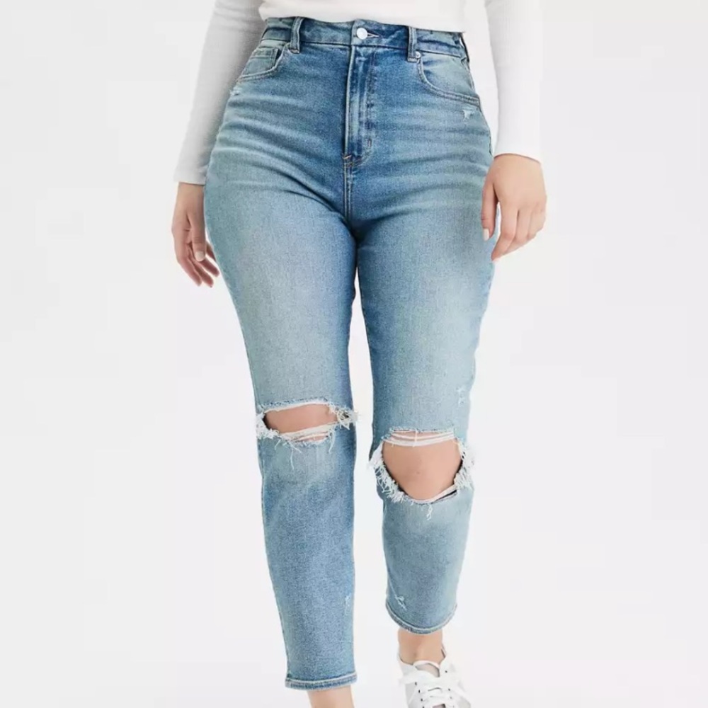 Ae Stretch Curvy Mom Jeans